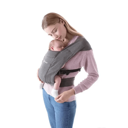 Ergobaby Embrace Cozy Newborn Baby Wrap Carrier (7-25 Pounds), Ponte Knit, Heather Grey