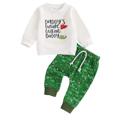 Baby Toddler Boys 2Pcs Set Daddy's Future Golfing Buddy Golf Letter Pr – August + Willow