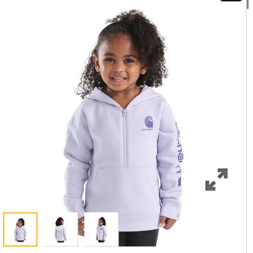 Girls' Long Sleeve Half-Zip Sweatshirt (Baby) | Girl Clothes (12 Mon) | Carhartt