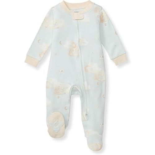 Burt's Bees Baby Essentials Baby Boys' Organic Cotton One-Piece Zip Front Sleep and Play Footed Pajamas