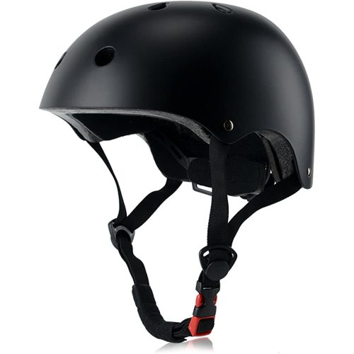 Kids Bike Helmet, Adjustable and Multi-Sport, from Toddler to Youth, 3 Sizes - Black - Small: 48-54 cm / 18.9"-21.3"