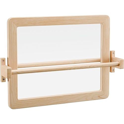 Montessori Baby Pull Up Bar, Montessori Small Mirror is Suitable for Babies Aged 6 to 18 Months, Infants Registry Item, 19.7 * 15.8 inches
