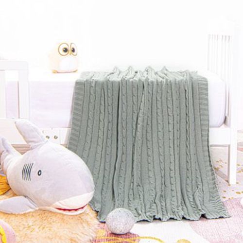 Cotton Cable Knit Toddler Blanket, Super Soft Warm Breathable Baby Blanket, 30x40 Inches, Coral Orange - Ntbay