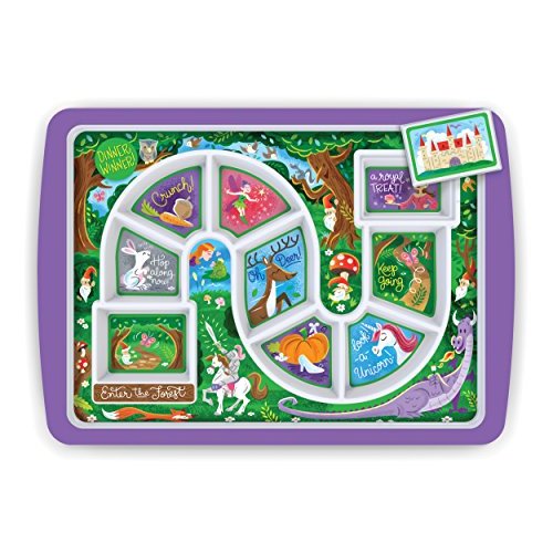 Genuine Fred Dinner Winner, Enchanted Forest Kid's Dinner Tray - Award Winning - Picky Eater Solutions for Kids and Toddlers - Fun Mealtime - Divided Sections - Interactive Design - Dishwasher Safe