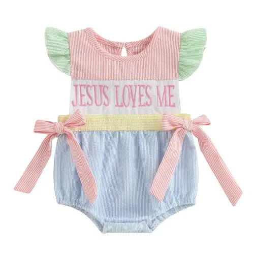 Baby Girl Easter Outfit Newborn Jesus Love Me Embroidery Smocked - TikTok Shop