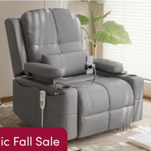 MAMAZING Electric Power Adjustable Armrests Swivel Rocking Chair Reclining Glider With USB Charge and Phone Holder | Wayfair