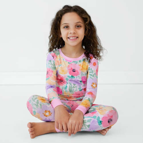 Watercolor Meadow PJs - size 2T