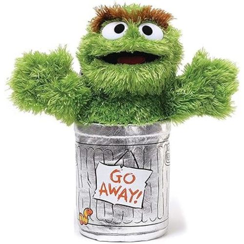 GUND Sesame Street Official Oscar The Grouch Muppet Plush, Premium Plush Toy for Ages 1 & Up, Green/Silver, 10”