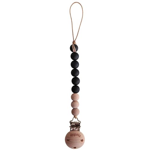 mushie Pacifier Clip Holder | Cleo (Black)