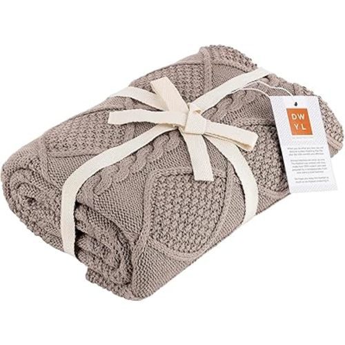 Do What You Love – Knit Baby Blanket for Girls and Boys, Soft Cozy Organic Cotton, Receiving Swaddle Crib Stroller Quilt Blanket for Baby Gift Registry for Newborns, Infants, Toddlers (Mink)