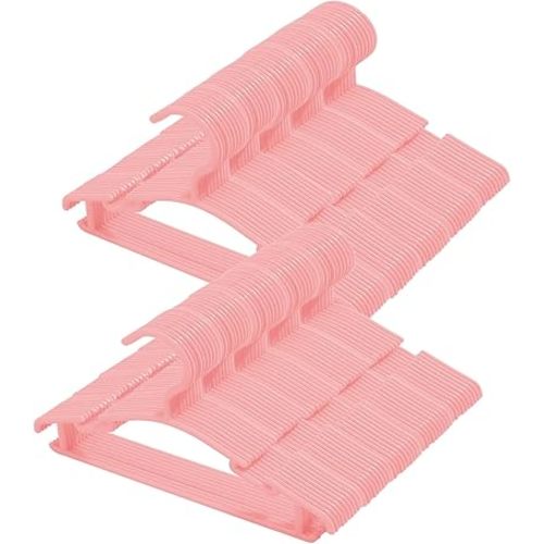 Baby Clothes Hangers, 100 Pack Pink Kids Plastic Hangers for Closet,Toddler,Infant,Child,Newborn's Coat Hangers Ideal for Laundry and Nursery's Everyday Standard Use