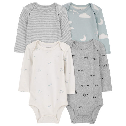 Baby 4-Pack Long-Sleeve Cloud Bodysuits