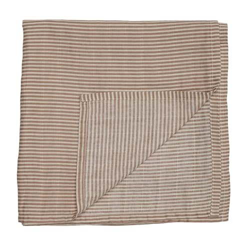 Huxie Denmark - Muslin Swaddle Blankets – 100% Organic Cotton Super Soft Baby Swaddle – Ideal Receiving Blanket for Baby Boy and Girl – 47’’ x 47’’ (Natural Stripe)