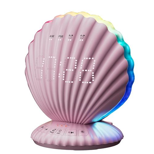 Alarm Clocks for Bedrooms,Portable Bluetooth Speaker,White Noise Sound Machines,Song 20/40/60 Timer,RGB Night Light,Bedroom Decor Aesthetic,Ideal Gift for Adult/Women/Teen/Girls/Boys(Pink)