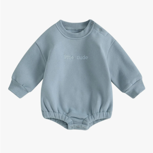 VISGOGO Newborn Infant Baby Boy Girls Oversized Romper Little Dude Sweater Onesie Coming Home Outfit Neutral Clothes