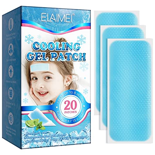 20 Sheets Fever Patches for Kids - Hot Weather Cooling Gel Patches for Adults - Headache Patches - Forehead Fever Cool Pads