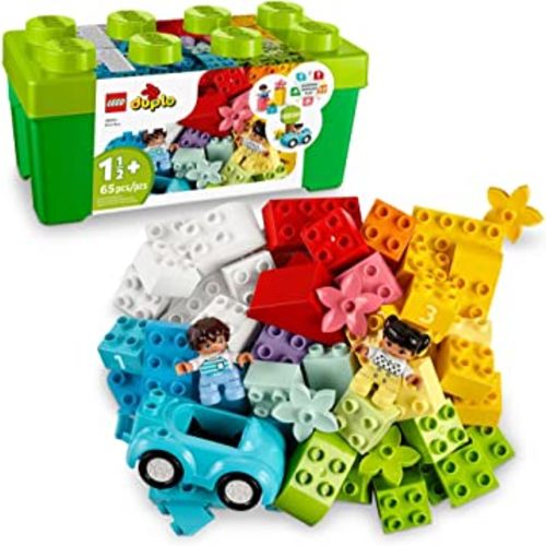 LEGO DUPLO Classic Brick Box 10913 STEM Toy for The Holidays, Features Storage Organizer, Toy Car and Number Bricks to Learn and Play, Building Set for Toddlers, Boys and Girls Ages 18 Months and Up