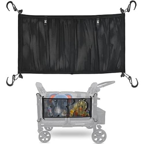 Stroller Wagon Cargo Net and Organizer Wagon Accessories Compatible with WONDERFOLD All W-Series Models Black