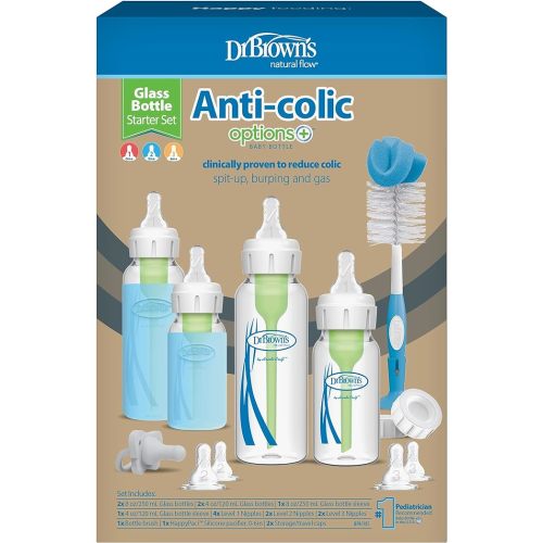 Dr. Brown’s Natural Flow Anti-Colic Options+ Narrow Glass Bottle Starter Set