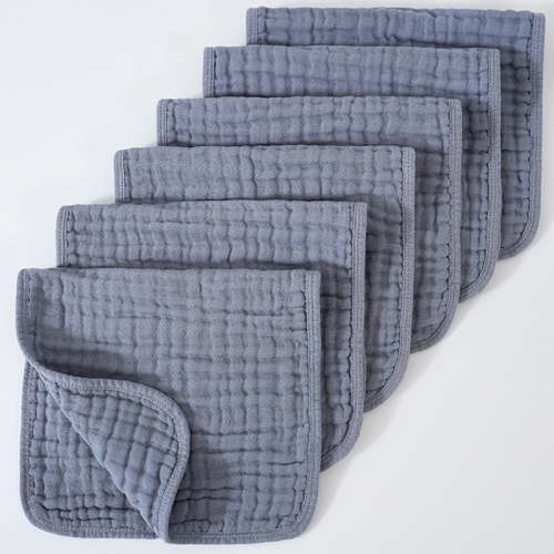 6PCS Baby Burp Cloth 100% Cotton Newborn Cotton Muslin Burp Cloth 10x20 inches