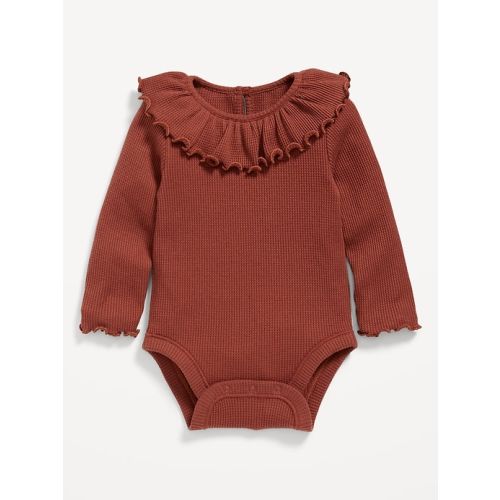 Long-Sleeve Ruffle-Trim Thermal-Knit Bodysuit for Baby