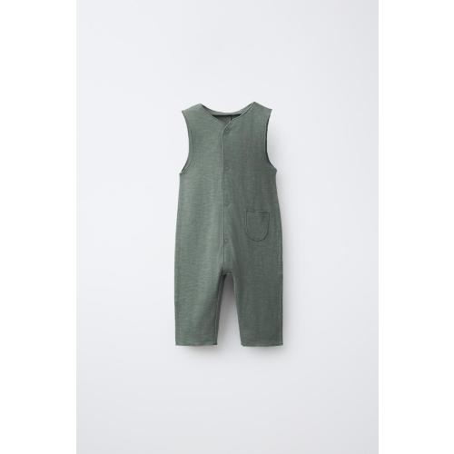 LONG PLAIN OVERALLS - Mid-green | ZARA United States