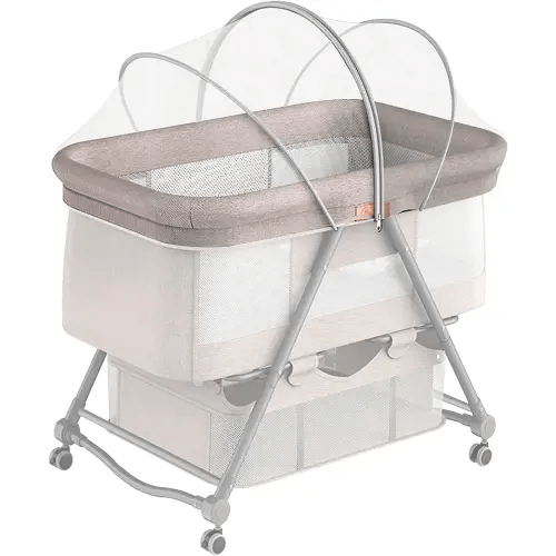 Bassinet Cover for Cats with Two-Way Zipper,Portable Bassinet Mosquito Net Cover,Mosquito Net to Keep Pets Out(White)