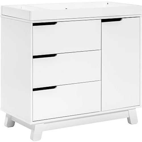 Babyletto Hudson 3-Drawer Changer Dresser with Removable Changing Tray in White, Greenguard Gold Certified