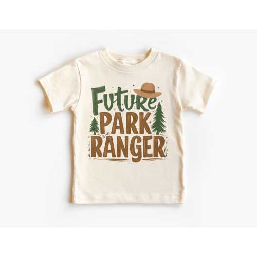 Park Ranger Kids Shirt - Future Park Ranger Hat Outfit - Vacation Camping Hiking Nature Trees Themed Tees - Natural Boho Toddler & Youth Tee