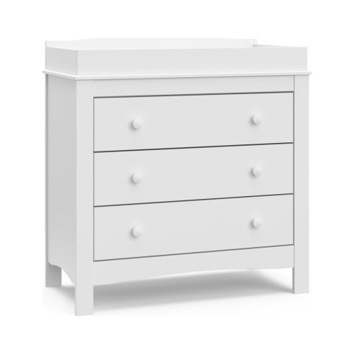 Graco Noah 3 Drawer Infant Diaper Changing Table Dresser, White