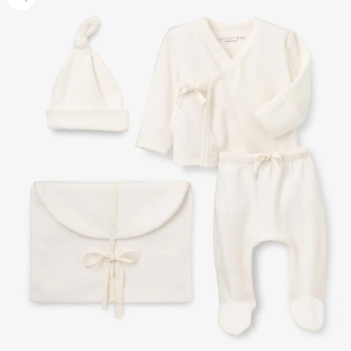 Whisper White Velour Layette Set