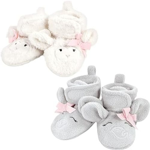 Amazon.com | Hudson Baby Unisex Baby Animal Fleece Booties 2-Pack | Boots
