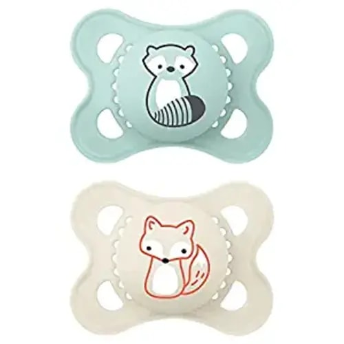 MAM Original Matte Baby Pacifier, Nipple Shape Helps Promote Healthy Oral Development, Sterilizer Case, Boy, 0-6 (Pack of 2)