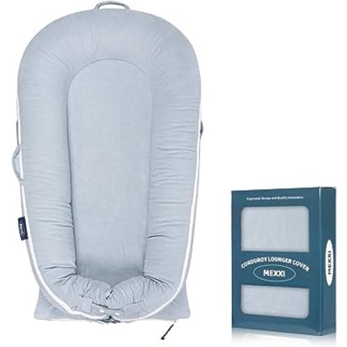 Corduroy Baby Nest Cover for Dockatot Deluxe+ Docks | MEXXI Hypoallergenic Cotton Newbon Lounger Cover (Cover Only) (Alice Blue)
