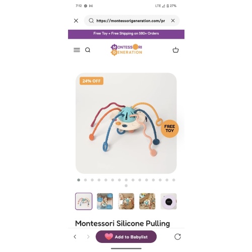 Buy Montessori Silicone Pulling Toy Online I Montessori Generation