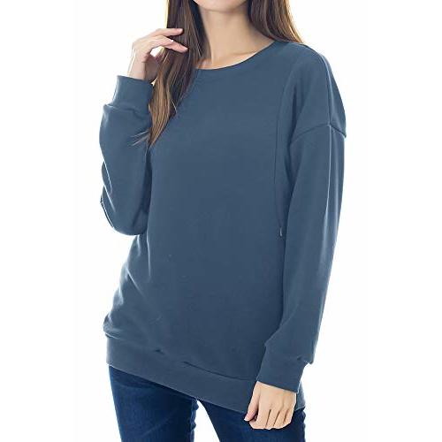 Smallshow Fleece Maternity Nursing Sweatshirt Long Sleeve Breastfeeding Tops