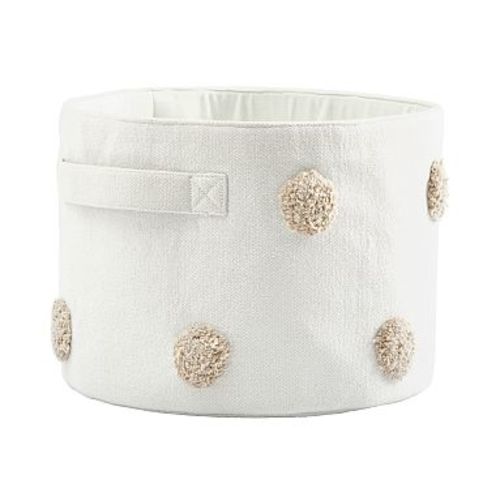 Embroidered Dot Storage, Oatmeal