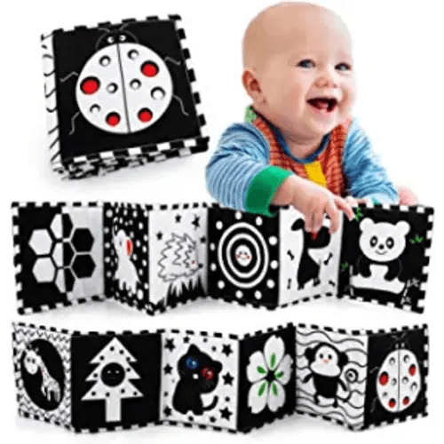 teytoy Black and White High Contrast Sensory Baby Toys Baby Soft Book for Early Education, Infant Tummy Time Toys, Three-Dimensional Can Be Bitten and Tear Not Rotten Paper Newborn Toys (Ladybug)