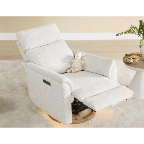 Lulla Power Swivel Nursery Glider Recliner with Power Headrest and Nightlight