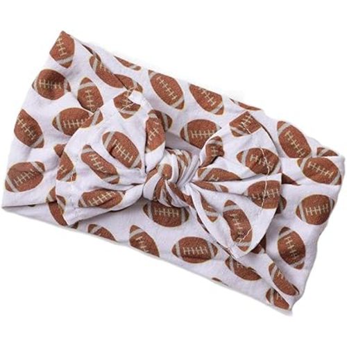 BBTDIN Baby Football Turban Headband - Hair Band Bow for Infant, Toddler - Football Hair Accessory for Girls and Boys - 1 Count