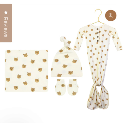 Teddy Newborn Hat Bundle (Gown)