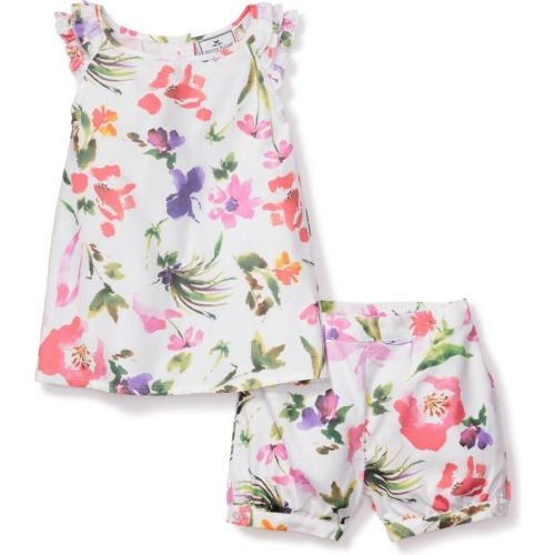 Baby Gardens of Giverny Two-Piece Short Pajamas, 12-18M, White