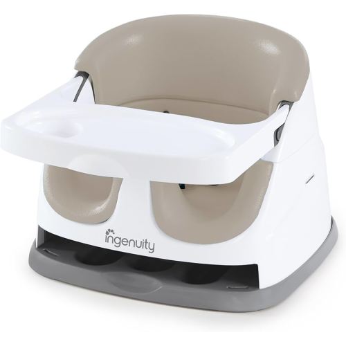 Ingenuity Baby Base 2-in-1 Booster Feeding and Floor Seat with Self-Storing Tray - Cashmere