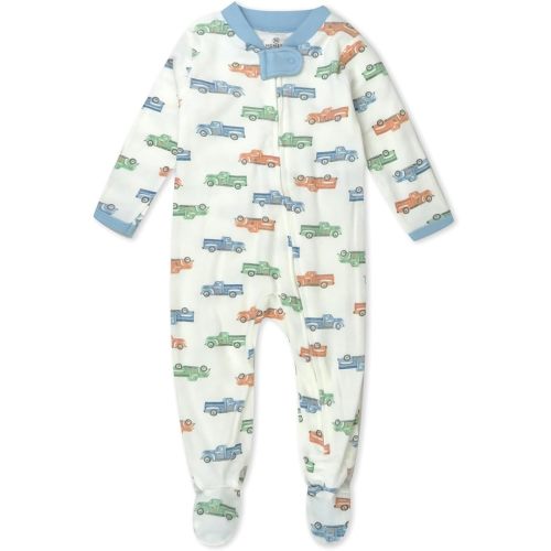 HonestBaby Sleep & Play Footed One-Piece Pajama Sleeper 100% Organic Cotton, Baby Boys
