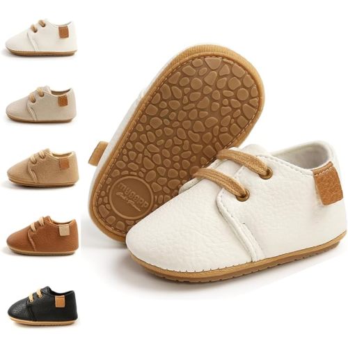 Meckior Baby Booties Newborn Infant Unisex Baby Girls Boys Velvet Rubber Anit-Slip Sole Shoes Toddler Fleece Cozy Winter Warm Prewalker Boots - 0-6 Months Infant - B01/White