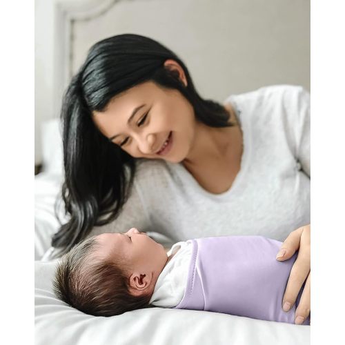 The Ollie Swaddle - Helps to Reduce The Moro (Startle) Reflex - Made from a Custom Designed Moisture-Wicking Material - Lavender