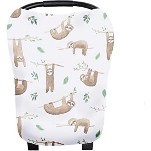 Baby Car Seat Cover Canopy and Nursing Cover Multi-Use Stretchy 5 in 1 Gift "Noah" by Copper Pearl