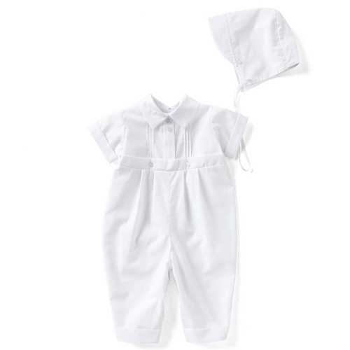 Edgehill Collection Baby Boy Newborn-12 Months Pin Tucked Christening Coverall