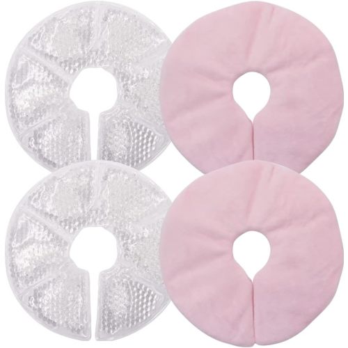 GIXUSIL Hot/Cold Plush Breast Gel Bead Packs Set of 2 Relief for Breastfeeding, Nursing Pain, Swelling,Mastitis, Engorgement, Plugged Ducts | Boost Milk Let-Down & Production,Pink