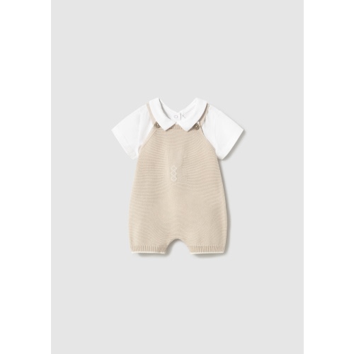 Newborn Knit Dungaree Set with T-Shirt